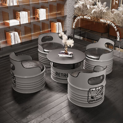 Table et chaise en tambour à huile compact personnalisé