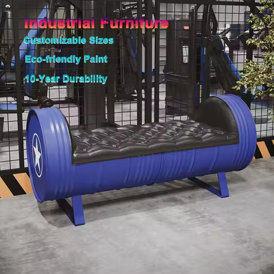 Dobra cena. Komercyjna przemysłowa metalowa ławka kompaktowa wewnętrzna metalowa ławka niebieska do sklepu odzieżowego w Internecie