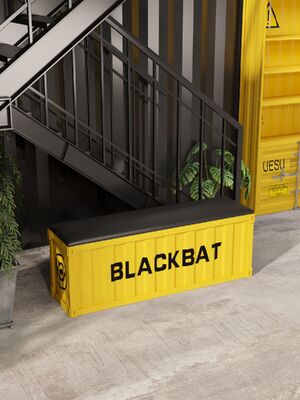 quality Customized Shipping Container Bench Yellow Iron Storage Bench Durable With PU Leather Seat factory