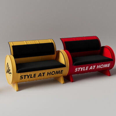 qualidade Sofá de barril personalizado Sofá de ferro forjado de dois lugares para apartamentos pequenos Balcão da sala de estar fábrica