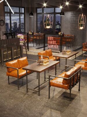 Goede prijs Rustieke Vintage Metal Booth Duurzame Kaart Zittafel voor Outdoor Home Bar Cafe Dining online