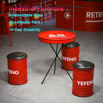 Good price Customizable Color Oil Drum Chair with Durable Iron Frame and Premium PU Leather for Industrial Bar Furniture online